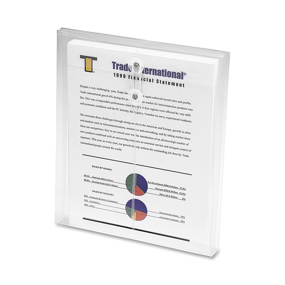 Smead® Heavy-Duty Polypropylene Envelopes, Letter Size, Clear,