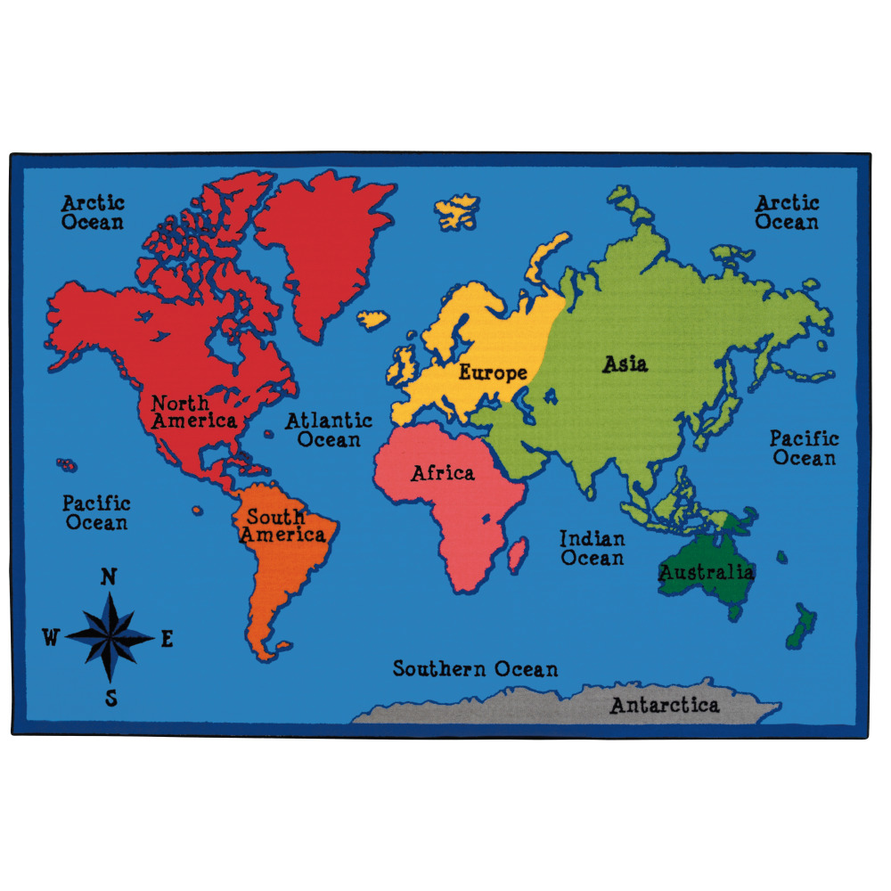 Carpets for Kids® KID$Value Rugs™ World Map Activity