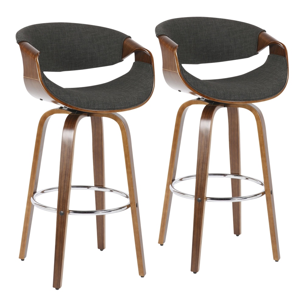LumiSource Curvini 30&#x27;&#x27; Bar Stools, Charcoal