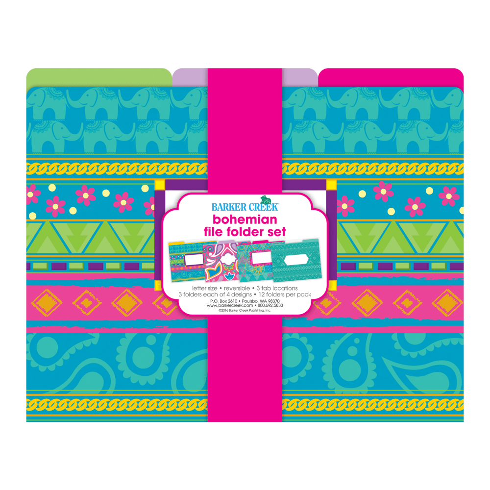 Barker Creek File Folders, Letter Size, Bohemians, Pack