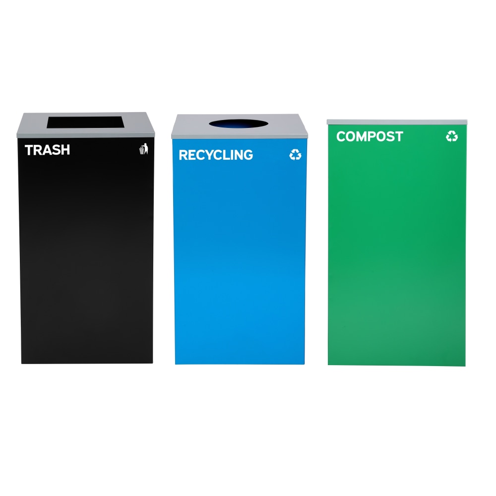 Alpine Industries Stainless-Steel Open Top Recycling, Compost And