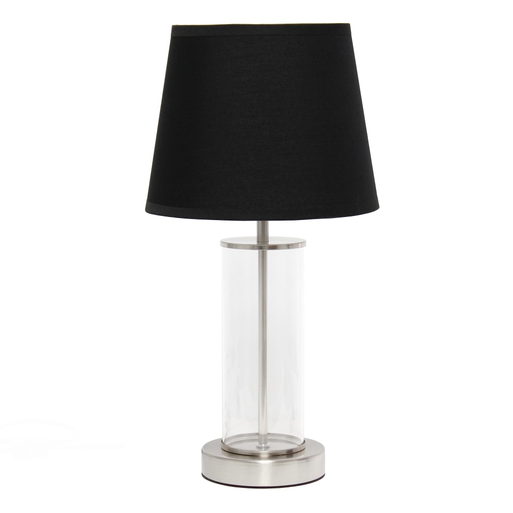 Simple Designs Encased Metal Table Lamp, 16-15/16"H, Black
