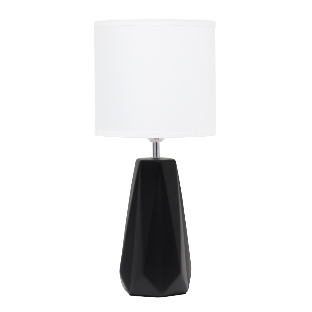 Simple Designs Ceramic Prism Table Lamp, 17-1/2"H, White
