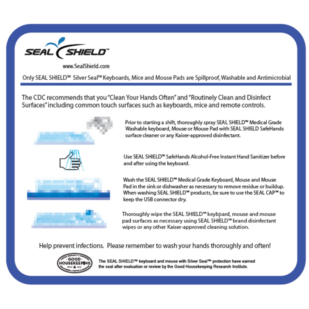 Seal Shield Medical Grade Antibacterial Mouse Pad -