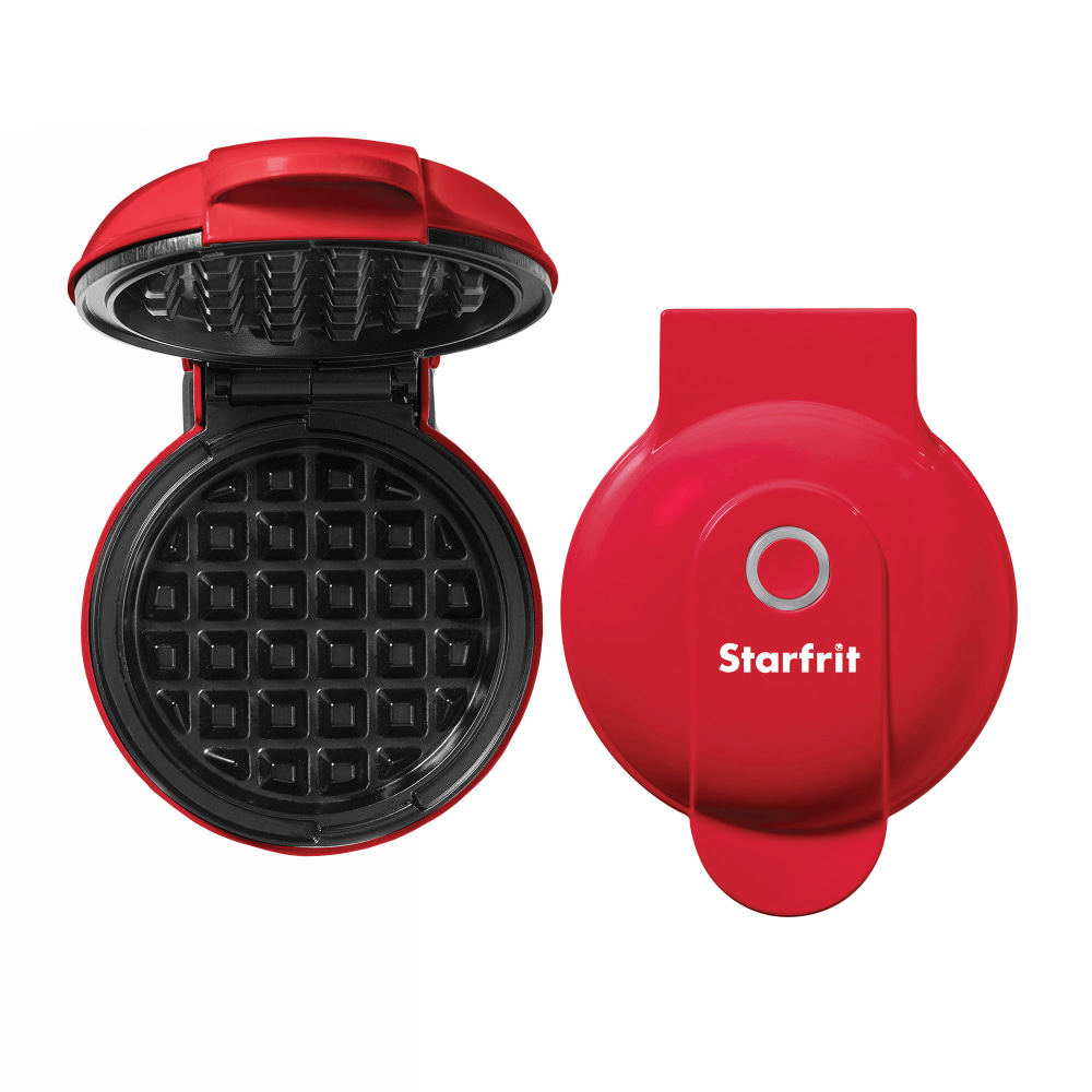 Starfrit® Electric Mini Waffle Maker, 4-In., Red
