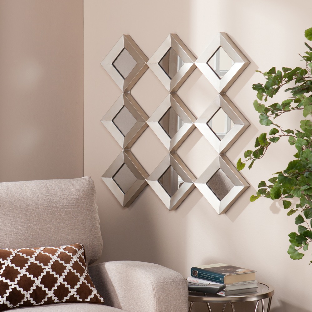 SEI Furniture Masada Mirrored Squares Wall Sculpture, 29