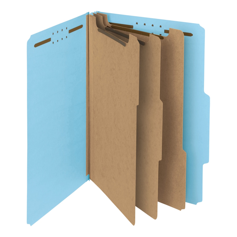 Smead® Pressboard Classification Folders, 3 Dividers, Legal Size,