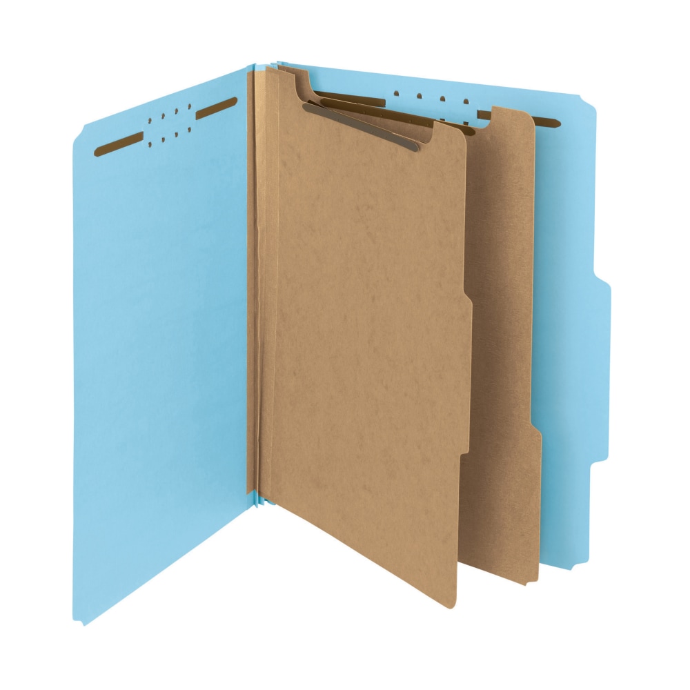 Smead® Pressboard Classification Folders, 2 Dividers, Letter