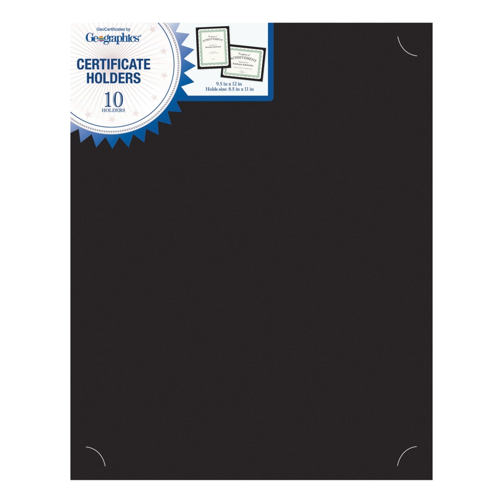 Geographics Recycled Certificate Holder - Black - 30%
