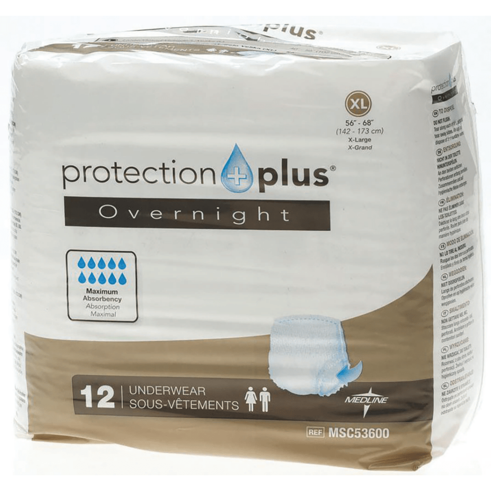 Protection Plus Overnight Protective Underwear, X-Large, 56 -