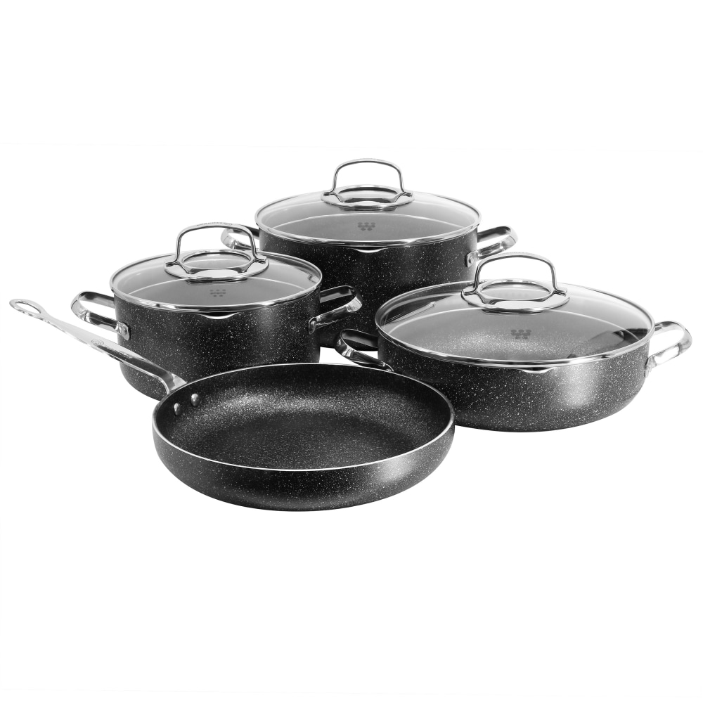 Korkmaz Galaksi 7-Piece Aluminum Nonstick Cookware Set, Black,