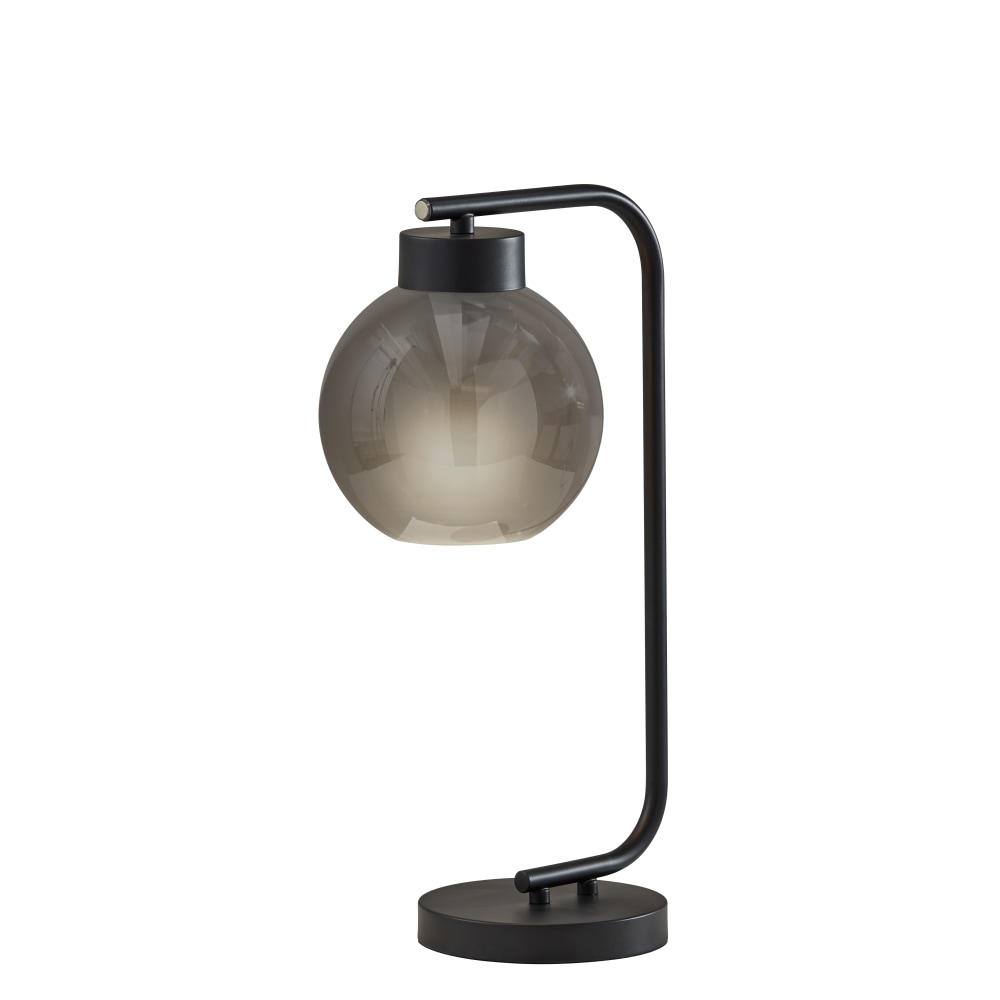 Adesso Atticus Table Lamp, 20”H, Smoked Glosted Glass
