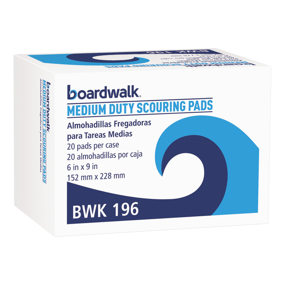 Boardwalk® Medium-Duty Scour Pads, 6" x 9", Green,
