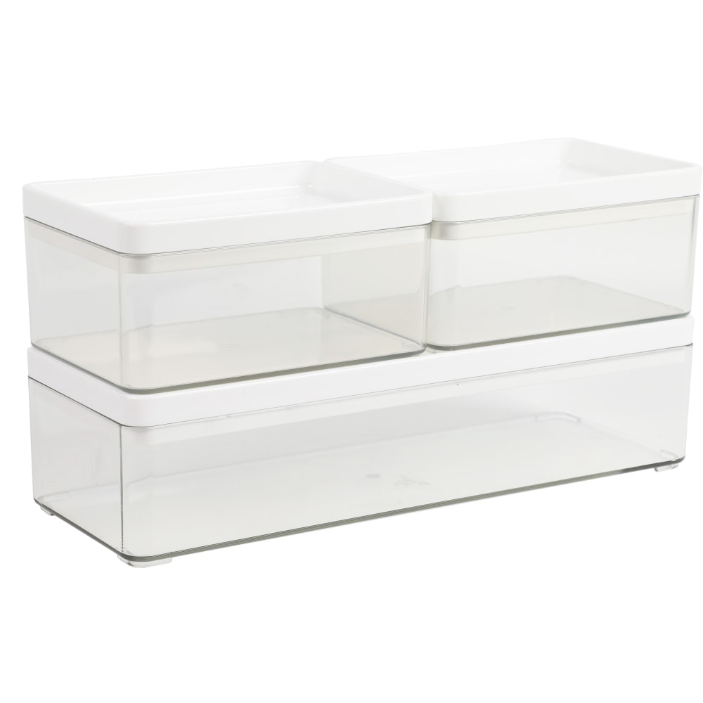 Martha Stewart Grady Stackable Plastic Storage Boxes with
