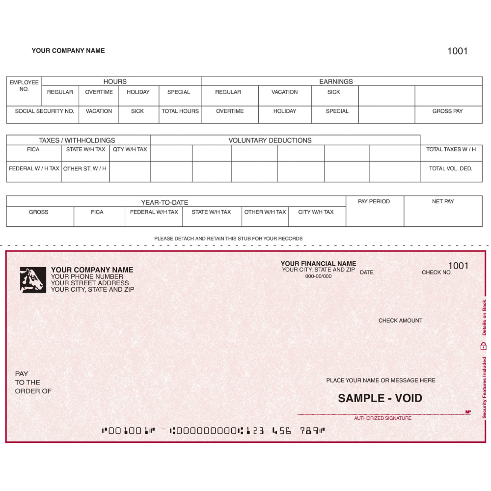 Continuous Payroll Checks For RealWorld®, 9 1/2" x