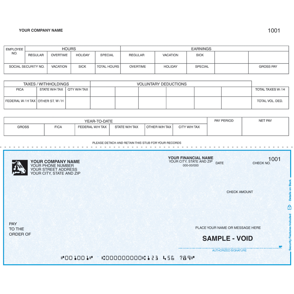 Continuous Payroll Checks For RealWorld®, 9 1/2" x