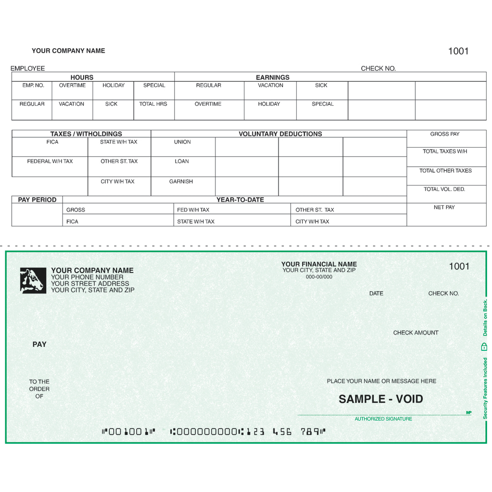 Continuous Payroll Checks For RealWorld®, 9 1/2" x