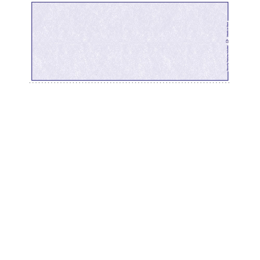 Custom Blank Check Stock, Laser Check Top, Extended