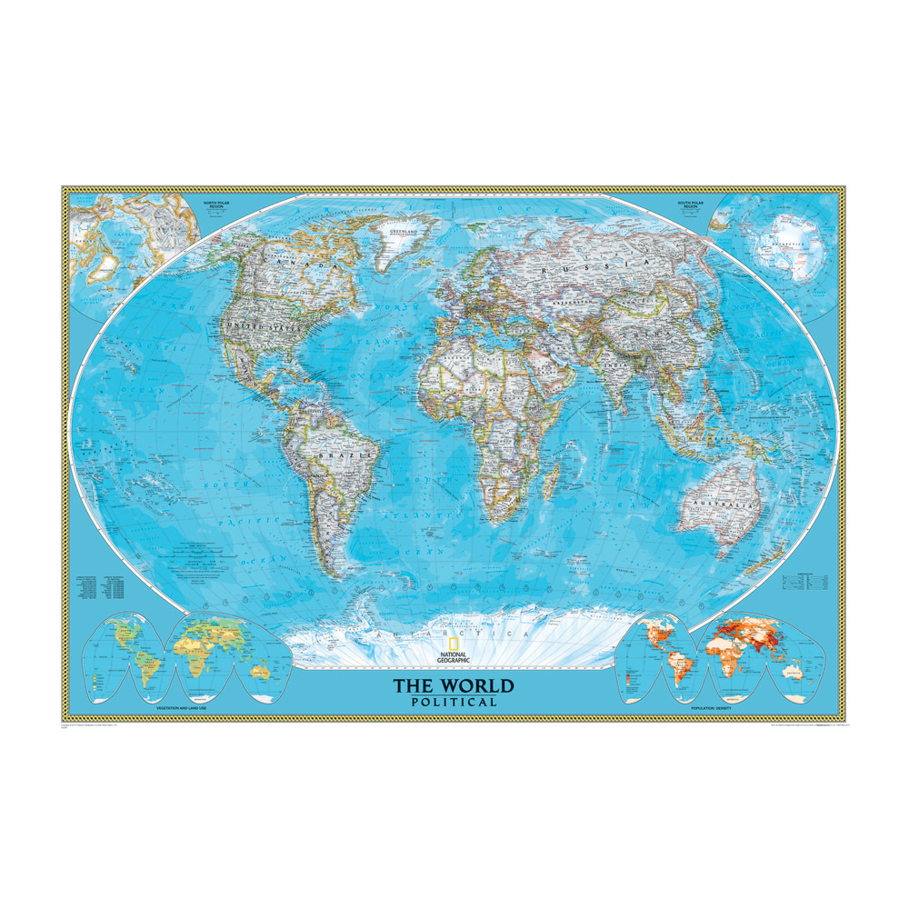 National Geographic Maps World Mural Map, 76 1/2"