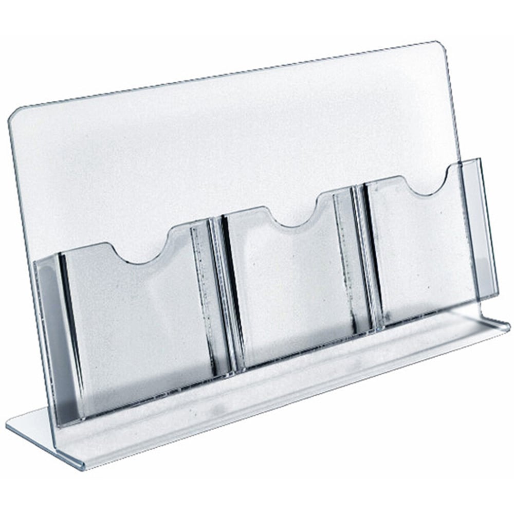 Azar Displays 3-Pocket Acrylic Slant-Back Brochure Holders,
