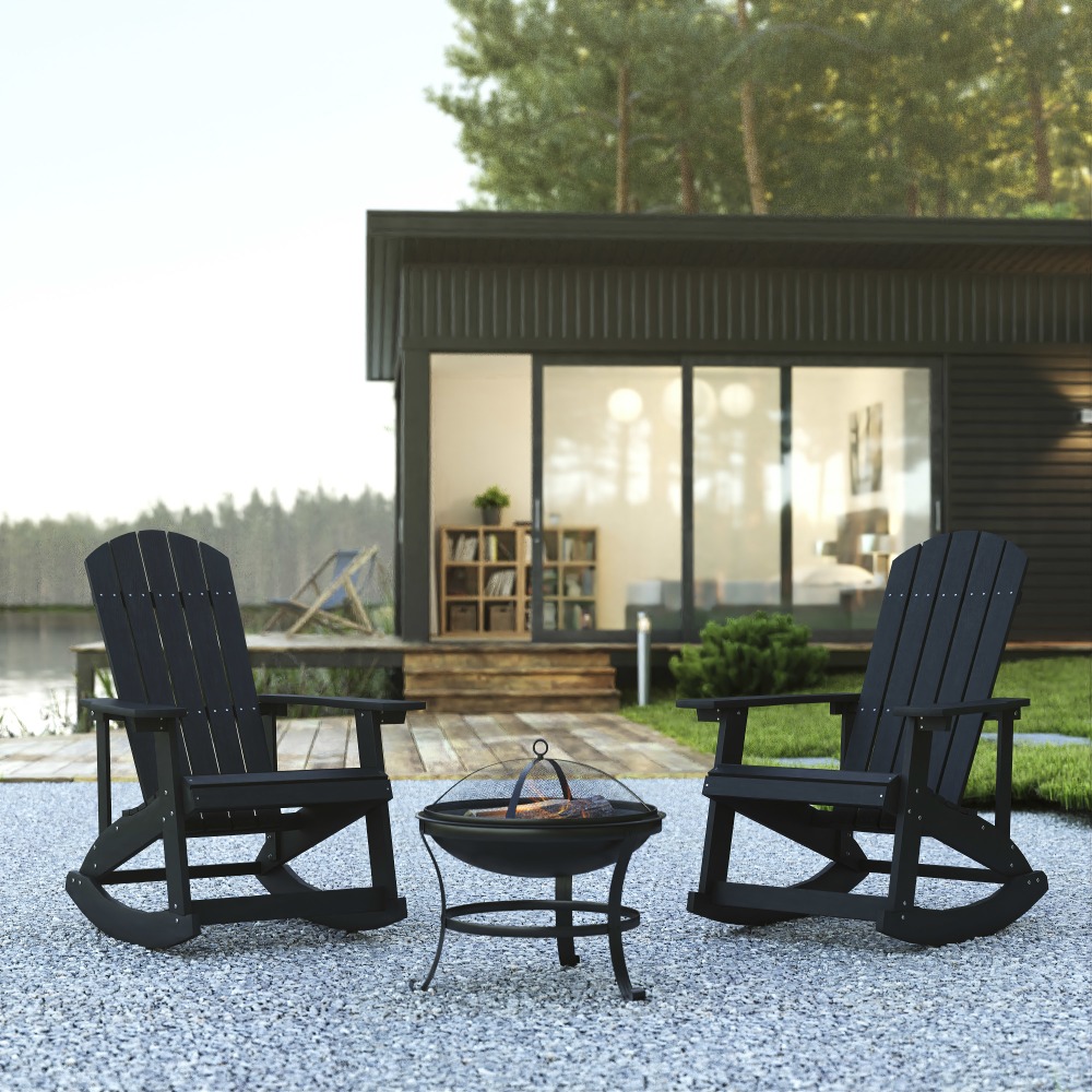 Flash Furniture Savannah All-Weather Poly Resin Wood Adirondack