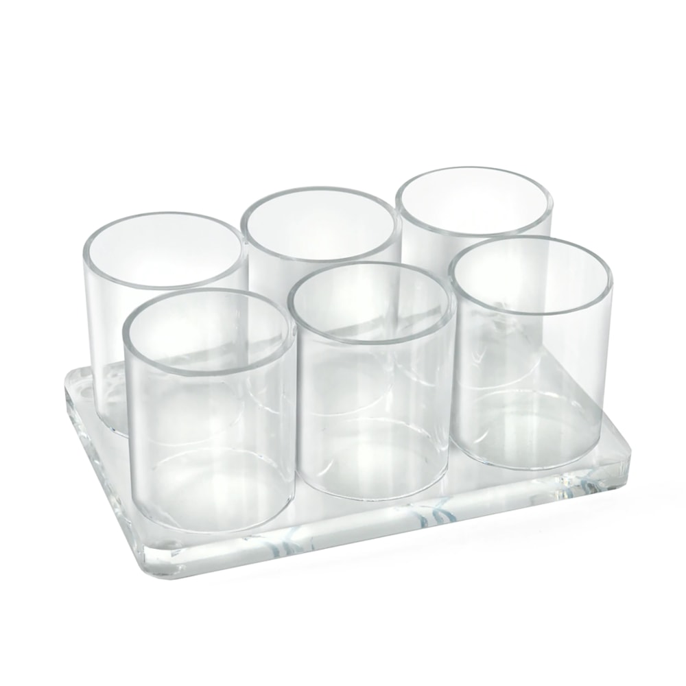 Azar Displays Acrylic Deluxe 6-Cup Holder, 3”H x