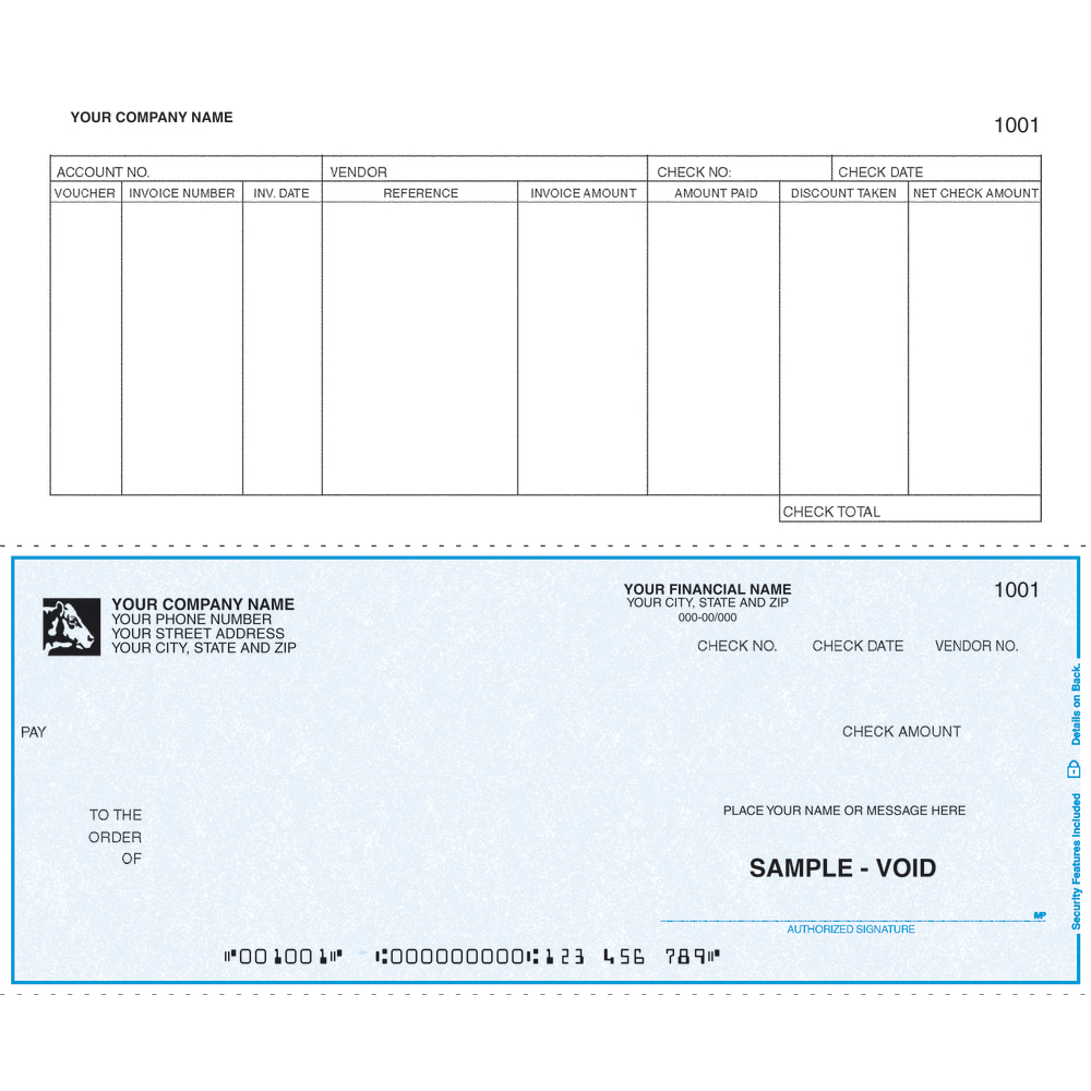 Continuous Accounts Payable Checks For RealWorld®, 9 1/2"