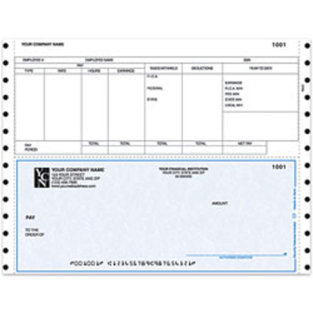 Continuous Payroll Checks For RealWorld®, 9 1/2" x