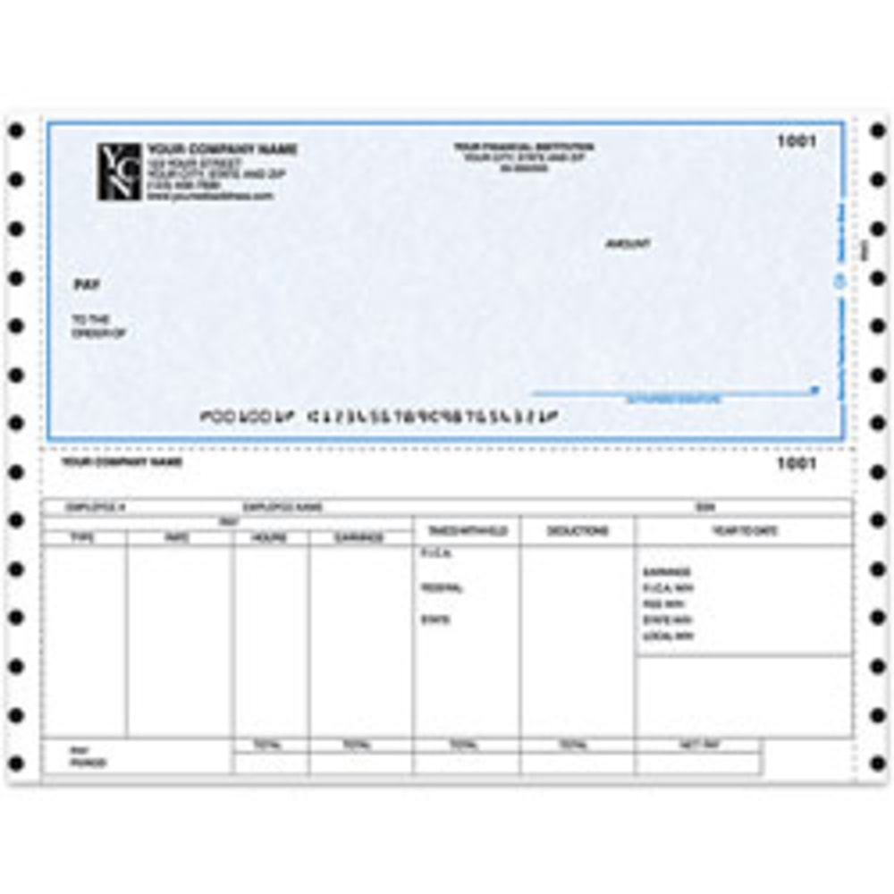 Continuous Payroll Checks For RealWorld®, 9 1/2" x