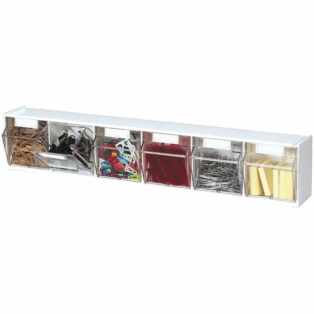 Deflecto Interlocking Horizontal Tilt Bin, 6 Bins, Small
