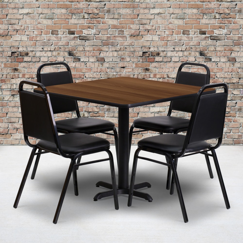 Flash Furniture Square Table Set With 4 Trapezoidal-Back