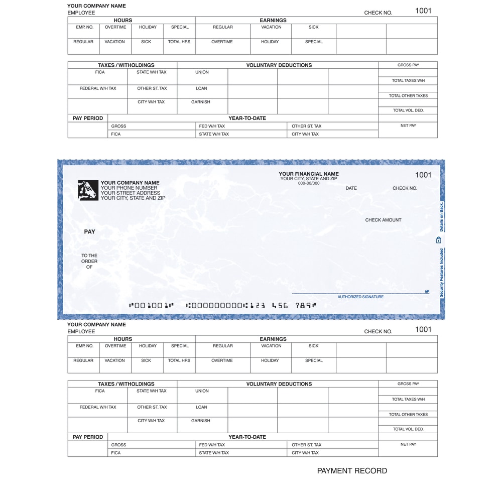 Laser Payroll Checks For RealWorld®, 8 1/2" x
