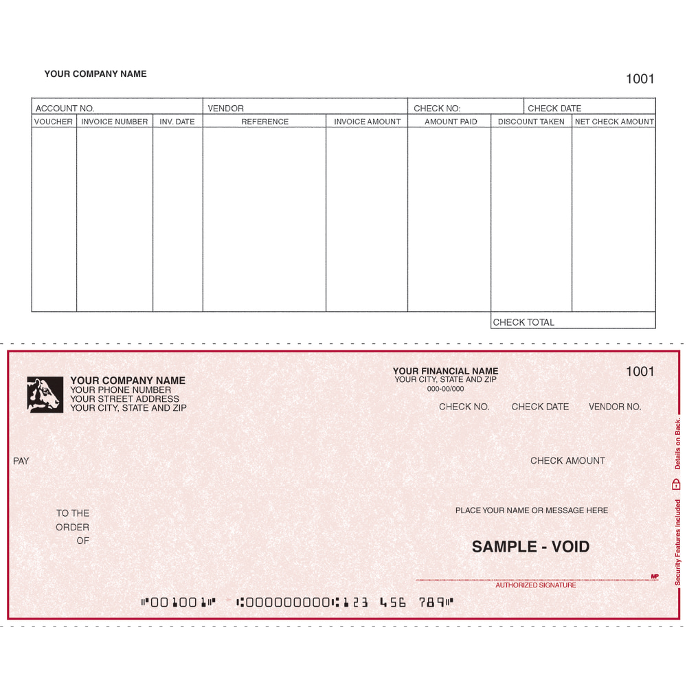 Continuous Accounts Payable Checks For RealWorld®, 9 1/2"