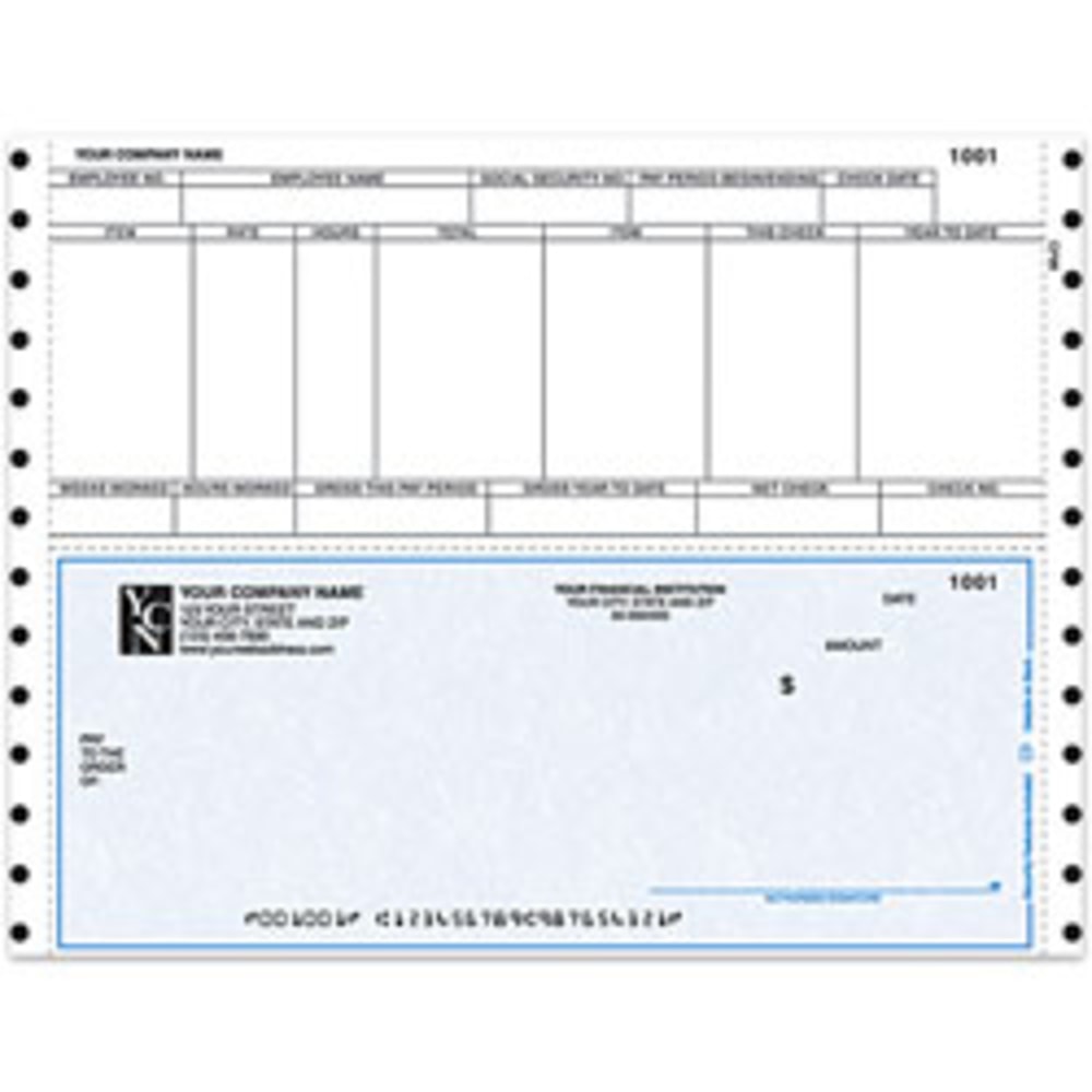 Continuous Payroll Checks For Sage Peachtree®, 9 1/2"