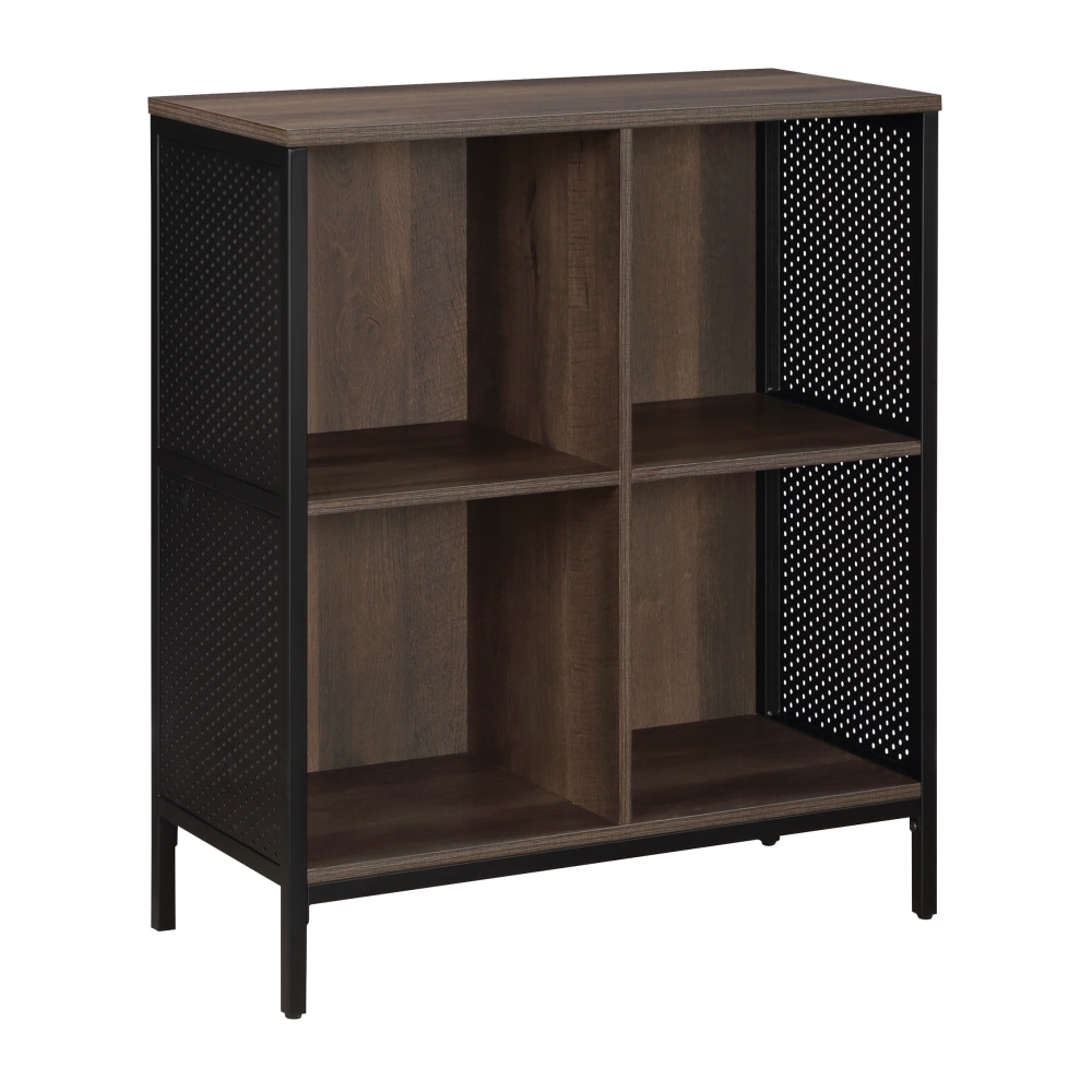 Office Star Ace 34”H 4-Cube Storage Bookcase, Ozark