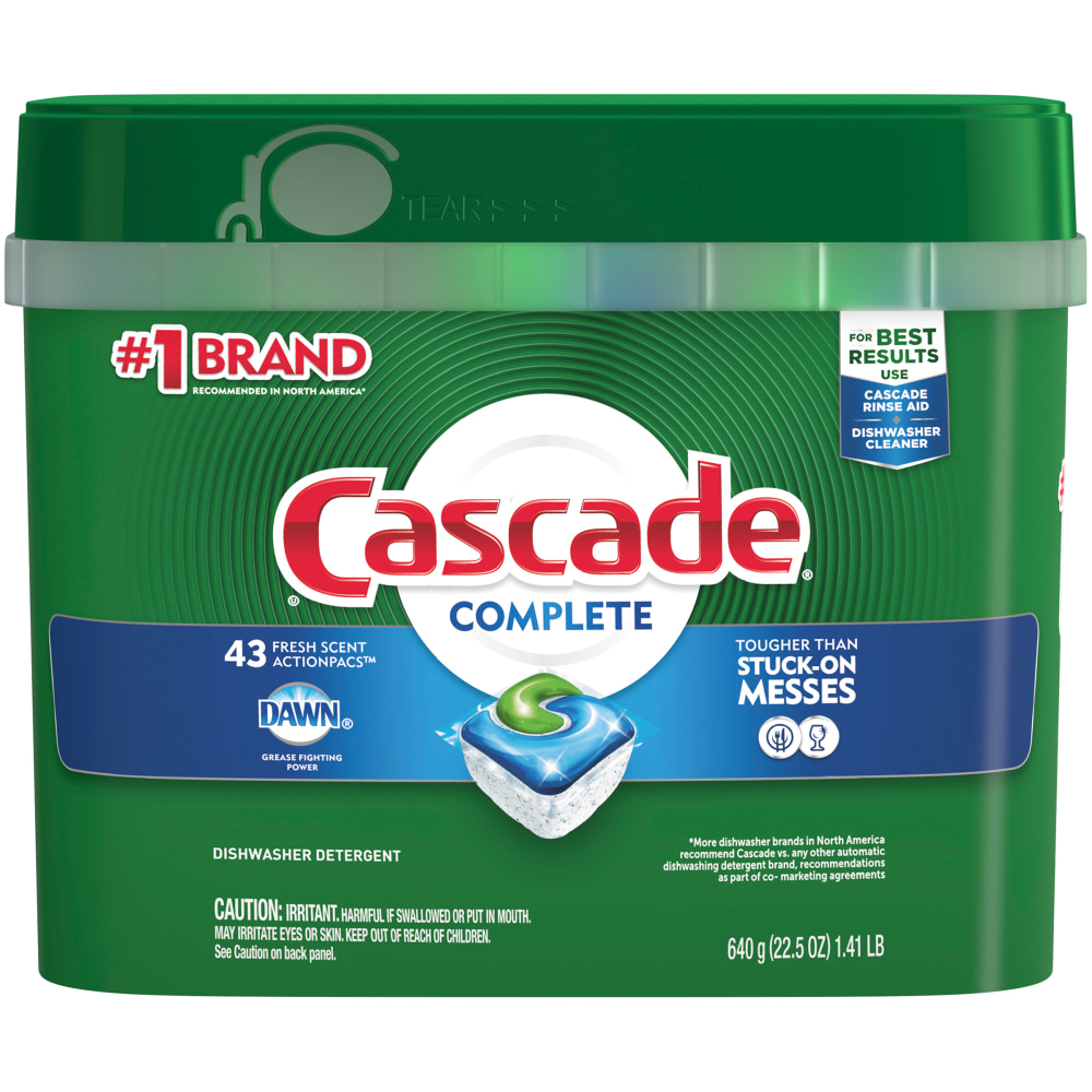 Cascade® Complete ActionPacs™ Dishwasher Detergent Pods, Fresh