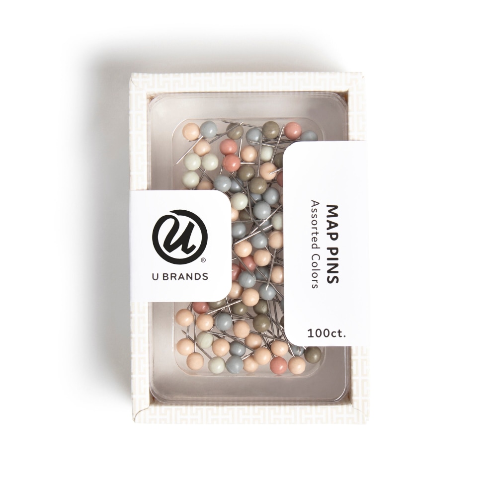 U Brands® Map Push Pins, Set In Stone,