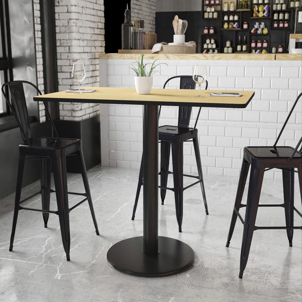 Flash Furniture Laminate Rectangular Table Top With Round