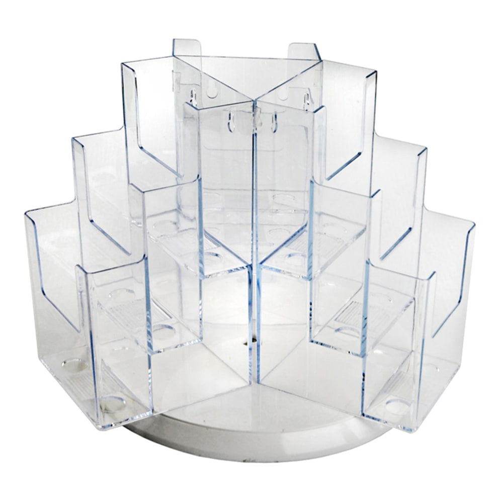 Azar Displays 9-Pocket 3-Tier Revolving Brochure Holder, 9"H
