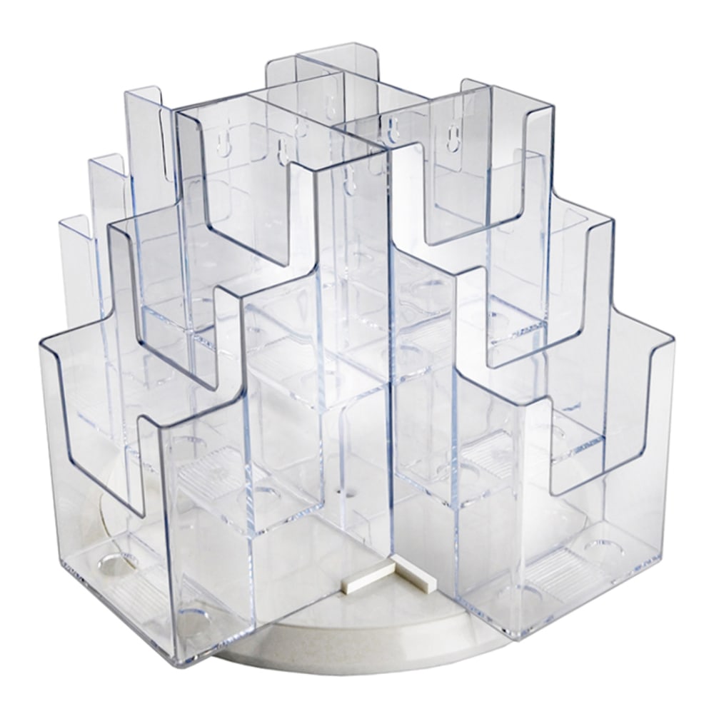 Azar Displays 12-Pocket 3-Tier Revolving Brochure Holder,