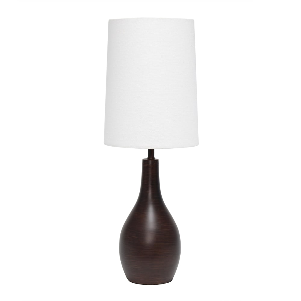 Simple Designs 1-Light Teardrop Table Lamp, 19-1/2"H, White