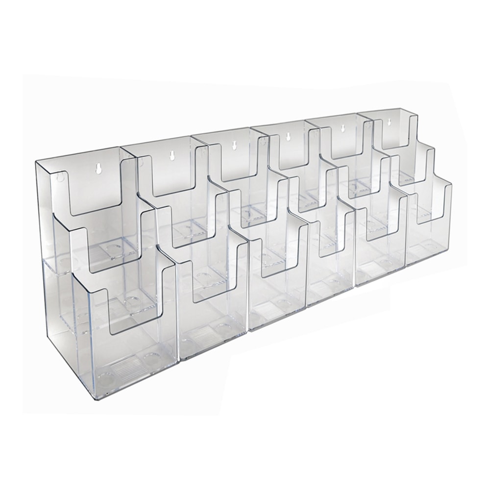 Azar Displays 3-Tier 18-Pocket Acrylic Trifold Brochure Counter