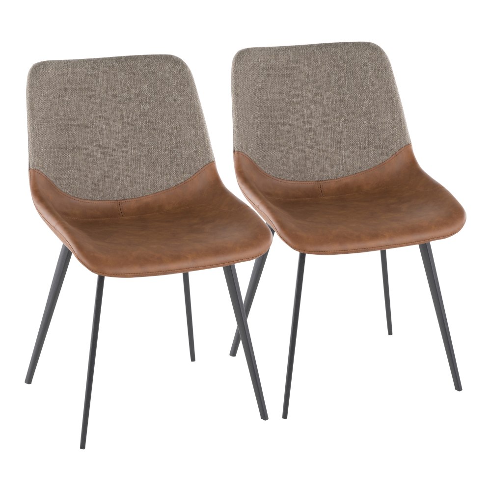 LumiSource Outlaw 2-Tone Chairs, Espresso/Brown, Set Of 2