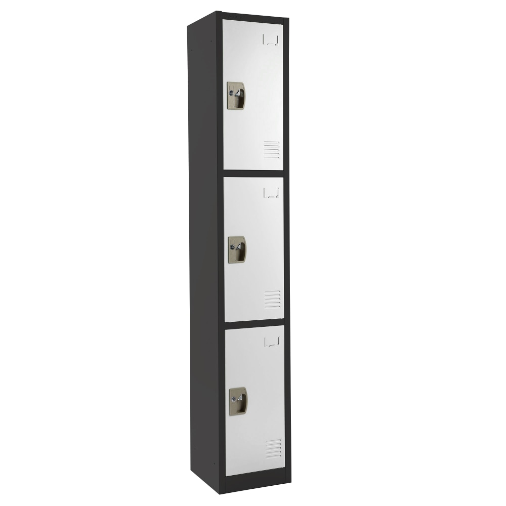 Alpine Large 3-Tier Steel Locker, 72”H x 12”W