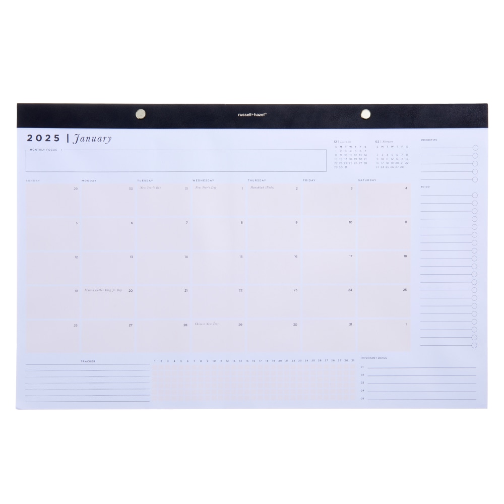 2025 Russel & Hazel Vegan Leather Monthly Pad,