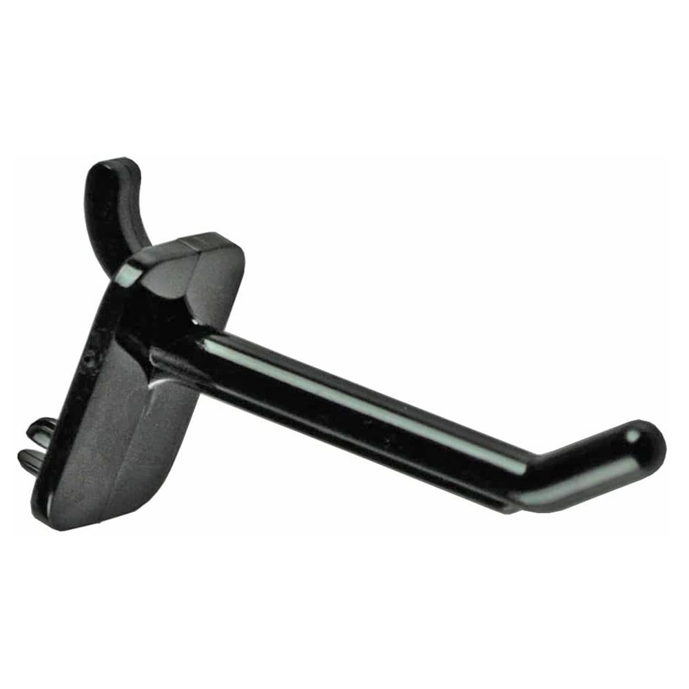 Azar Displays Locking Pegboard Hooks, 2", Black, Pack