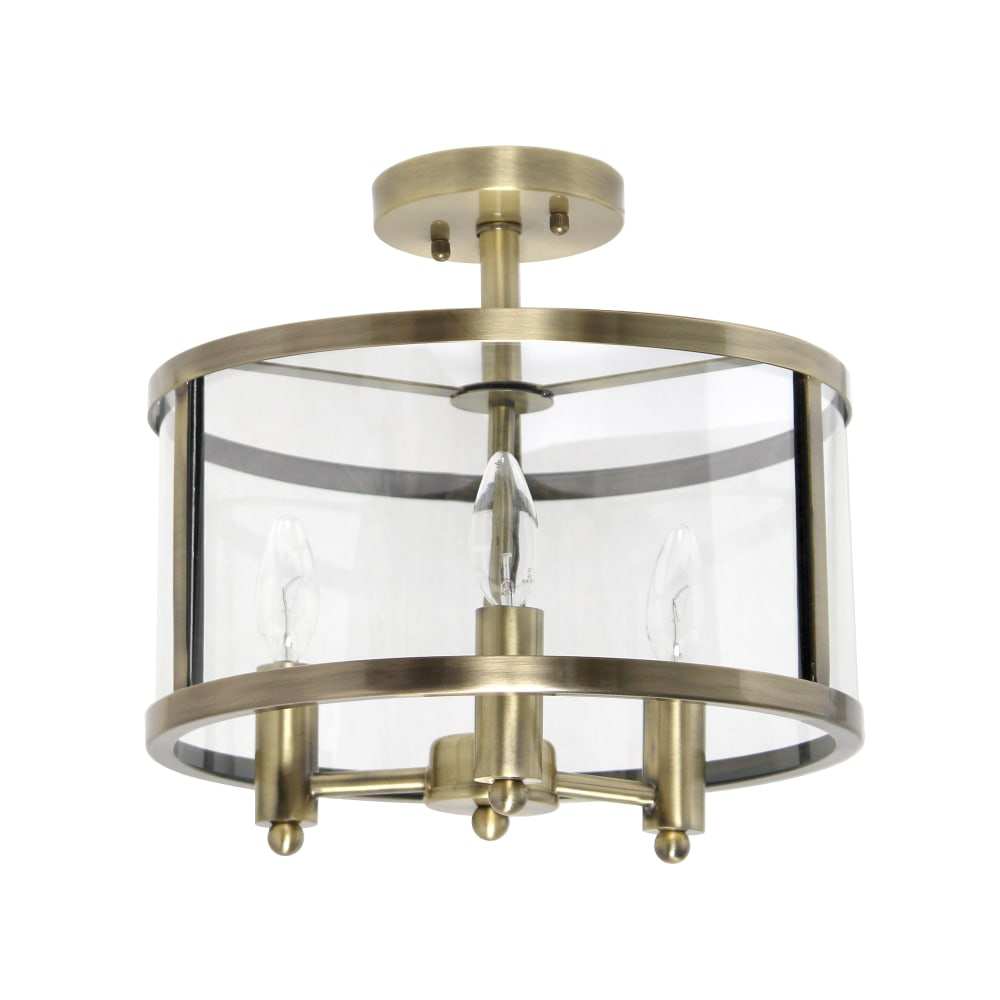 Lalia Home 3LT Glass And Metallic Accented Semi-Flushmount