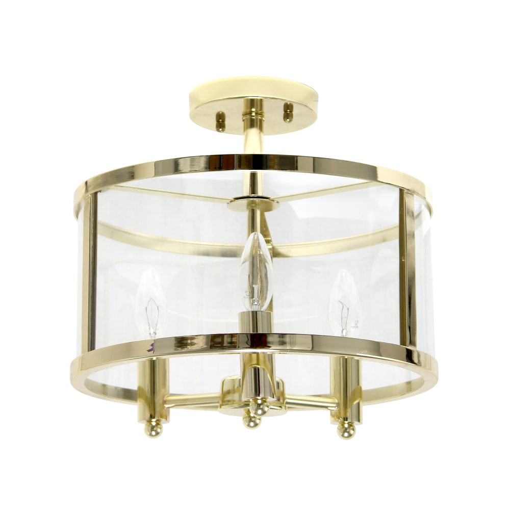 Lalia Home 3LT Glass And Metallic Accented Semi-Flushmount