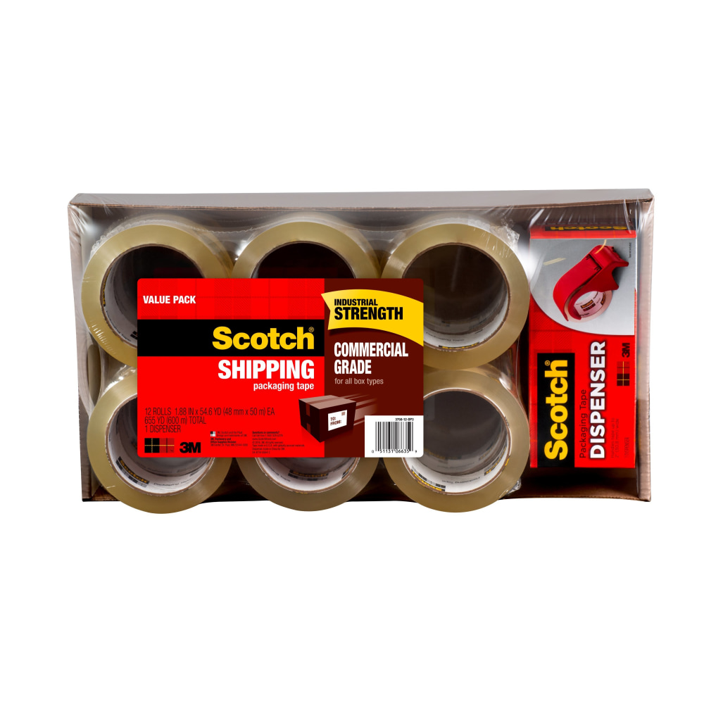Scotch® Commercial Grade Packing Tape With Dispenser, 1-7/8"