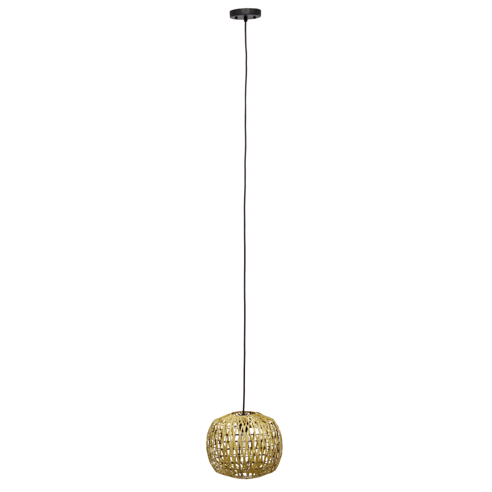 Lalia Home 1-Light Coastal Woven Paper Shade Pendant,
